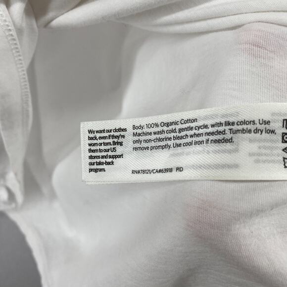 EILEEN FISHER Top M Slub Organic Cotton Jersey Crewneck Short Sleeve Basic White - Picture 8 of 13